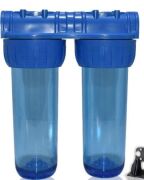 10'' Housing 3/4' Çıkışlı İkili Tesisat Tipi Filtre Kabı