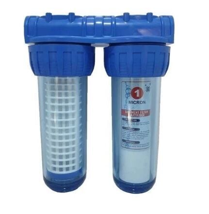 10'' Housing 3/4' Çıkışlı İkili Tesisat Tipi Filtre Seti