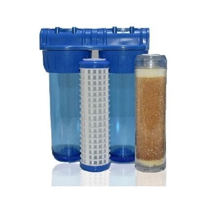 10'' Housing 3/4' Çıkışlı İkili Tesisat Tipi Filtre Seti