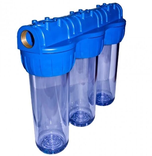 10'' Housing 1'' Çıkışlı Üçlü Tesisat Tipi Filtre Kabı