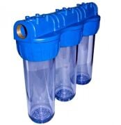 10'' Housing 1'' Çıkışlı Üçlü Tesisat Tipi Filtre Kabı