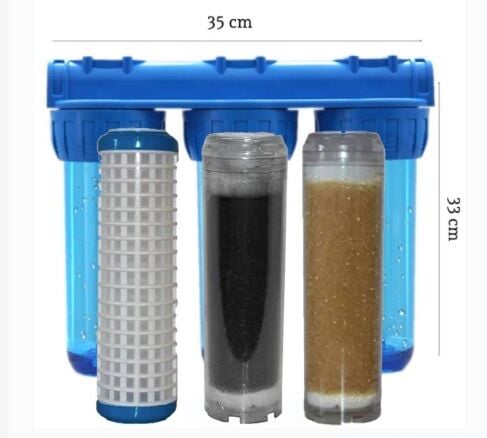 10'' Housing 1'' Çıkışlı Üçlü Tesisat Tipi Filtre Seti